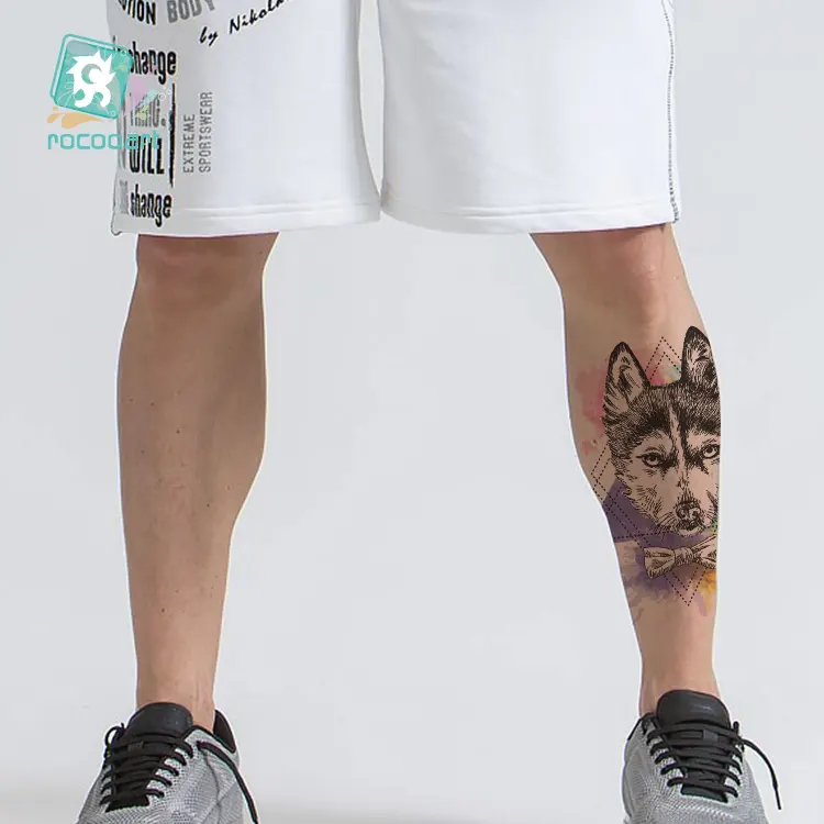 ROCOOART Waterproof Women Animal Tattoos Adult Men and Body Arm Art 21*15cm Wolf Temporary Tatoo sticker