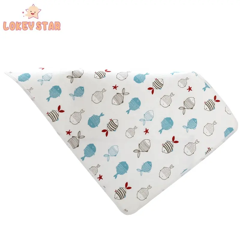 Lokeystar Cartoon Pattern Muslin Cotton Waterproof Sheet Reusable Baby Diapers Mattress for Newborn