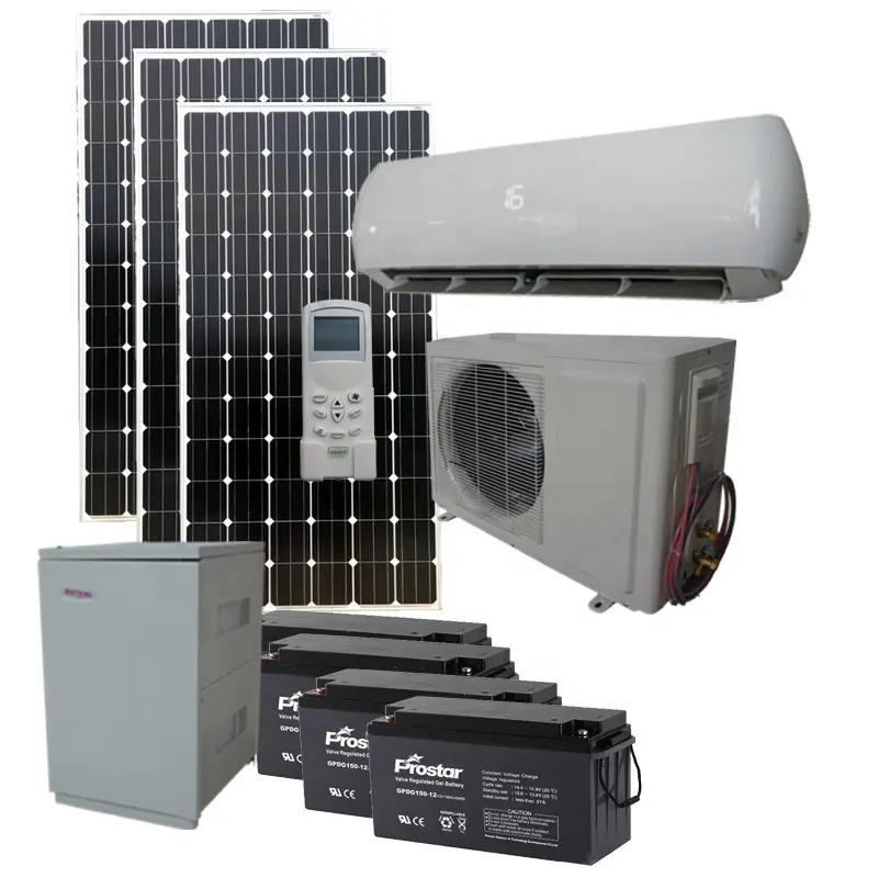100% off grid solar air conditioning in split wall mounted air conditioners 12000Btu 18000Btu 24000Btu