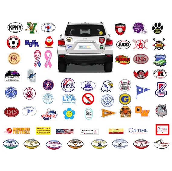 Custom shapes car magnet die cut stickers printing magnetic vinyl