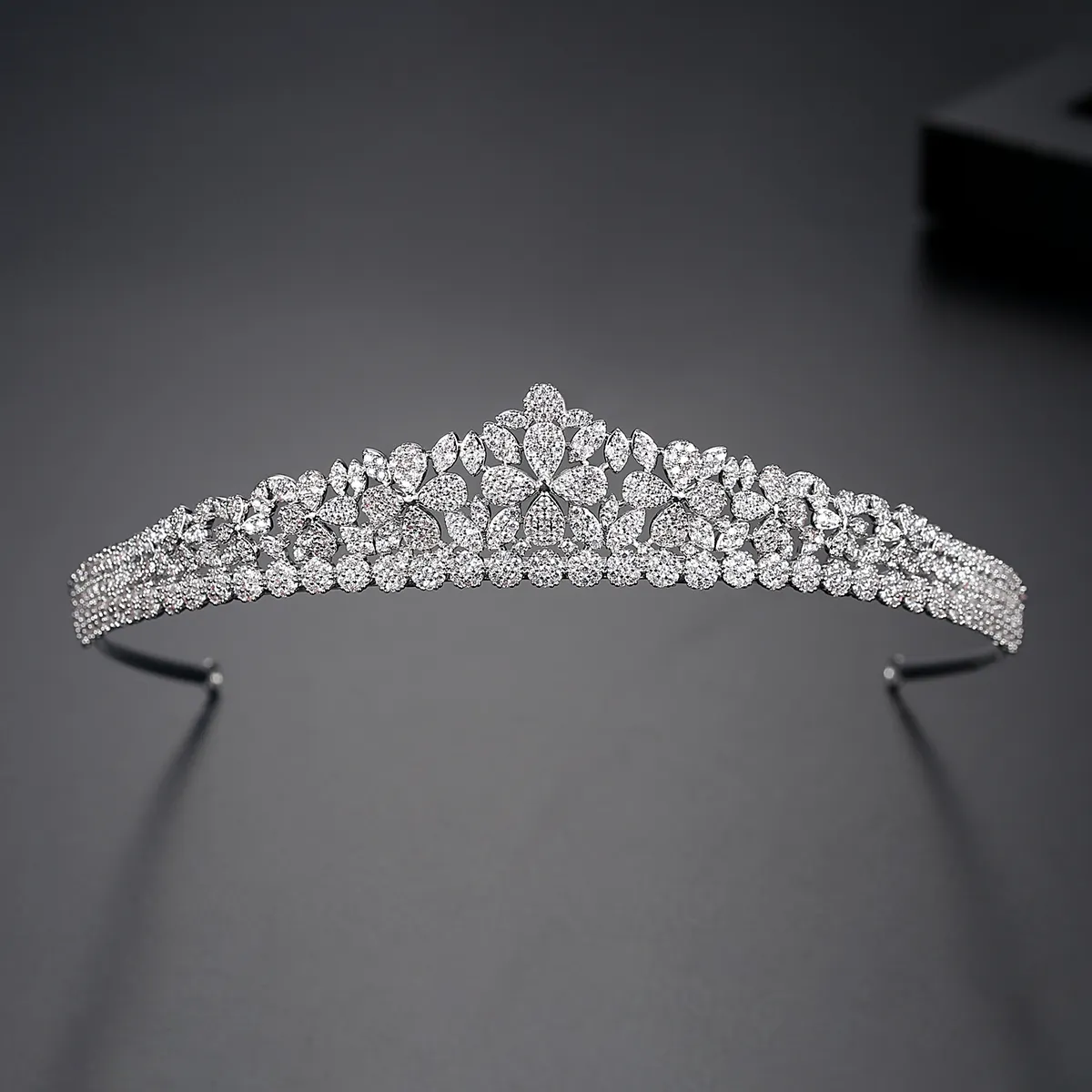 LUOTEEMI Mini Rhinestone Zircon Wedding Tiara Crown Bridal Tiny CZ Stone Tiara