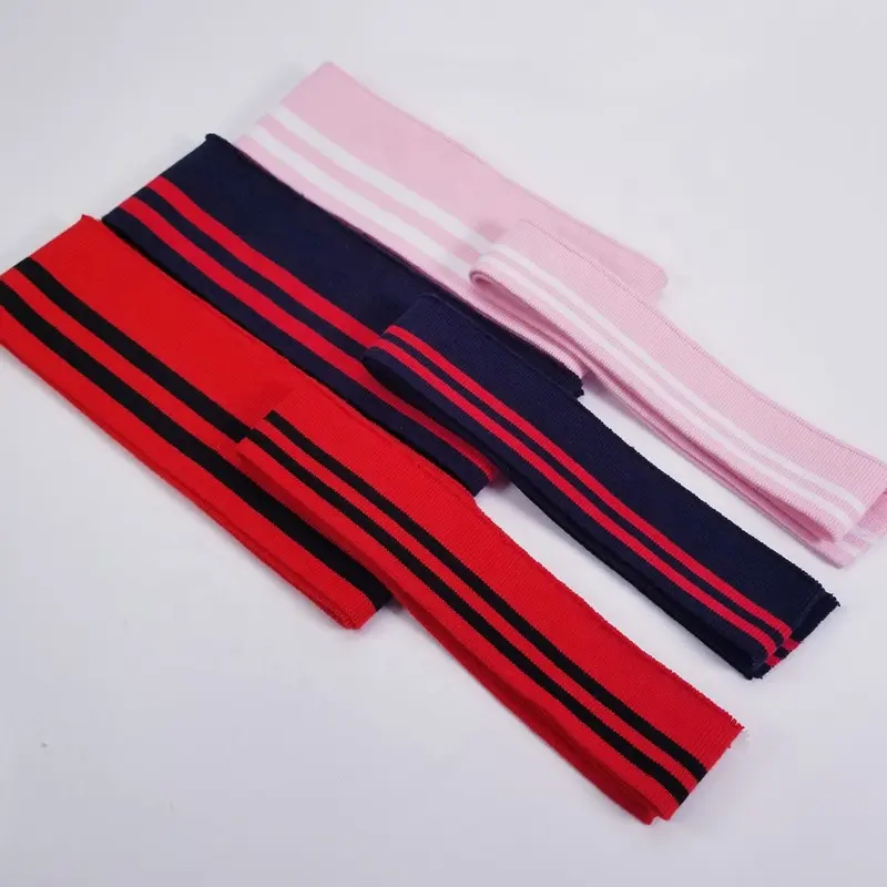 Striped Cotton rib knit collar fabric For Clothing Accessories