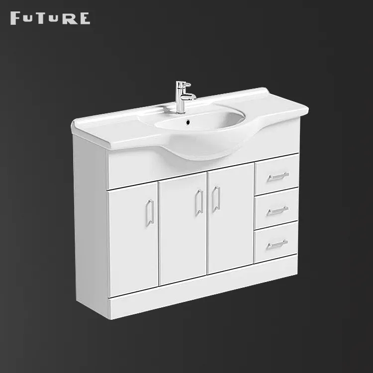 1200mm White Vanity Cabinet Shampoo Basin China Bathroom Furniture Shampoo Sinks Counter Mounting Single Hole Modern Desgin Oval