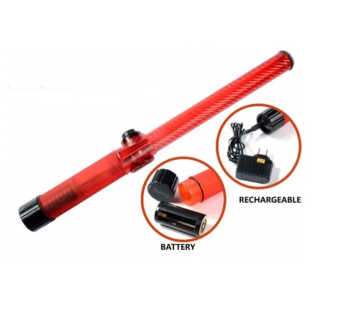 red rechargeable led traffic signal baton