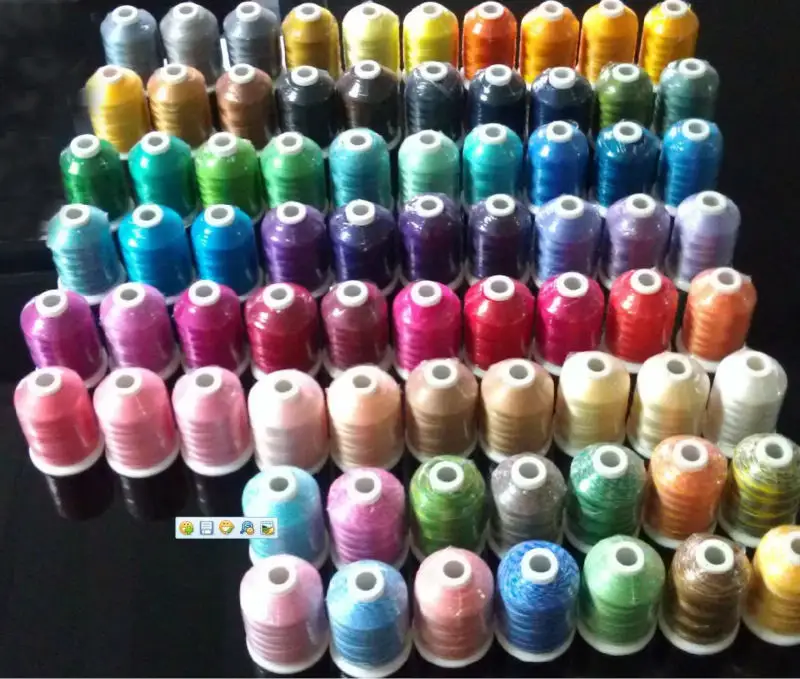 Набор из 40 цветов вышивальной нити из вискозы, 74 шт.