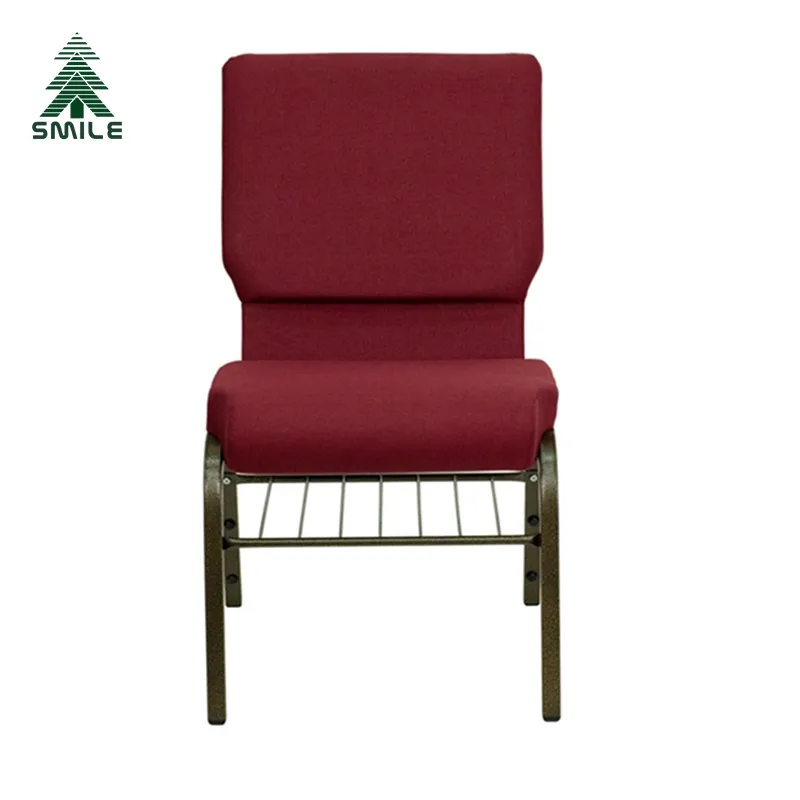 Оптовая продажа дешевые красные тканевые церковные стулья
