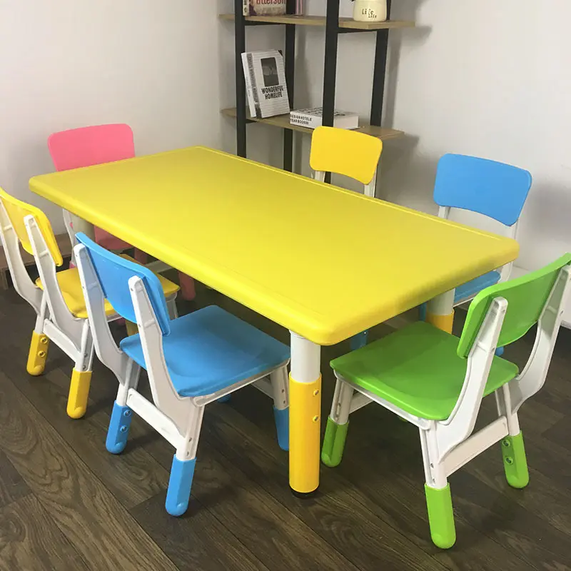 Popular children plastic table and chairs lovely classroom tables mini colorful kids furniture for daycare center