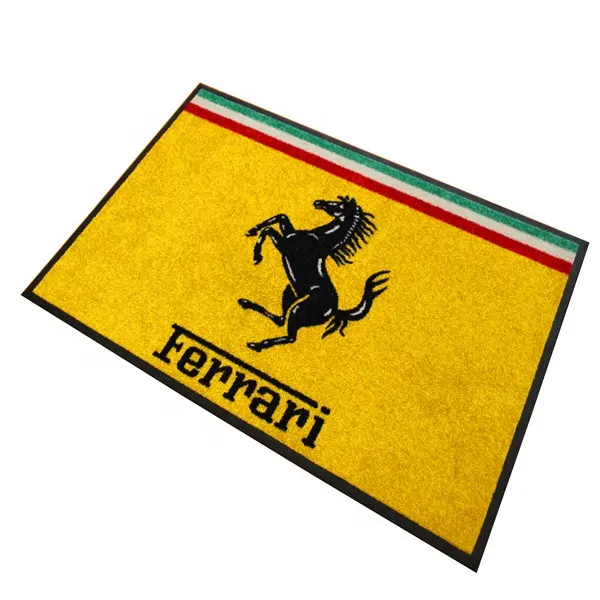 Custom Nylon Printed Garage Washable Floor Entrance Mat New Colorful Printed Nitrile Rubber Floor Welcome Doormat