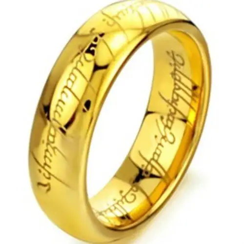 New Hot The Lord of the Rings Tungsten Ring Gold Color Ring Men and Women Gifts Wedding Jewelry