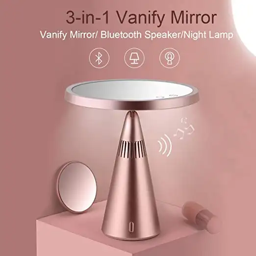 3 Color Led Lighted Magnifying Vanity Makeup Mirror With Lamp