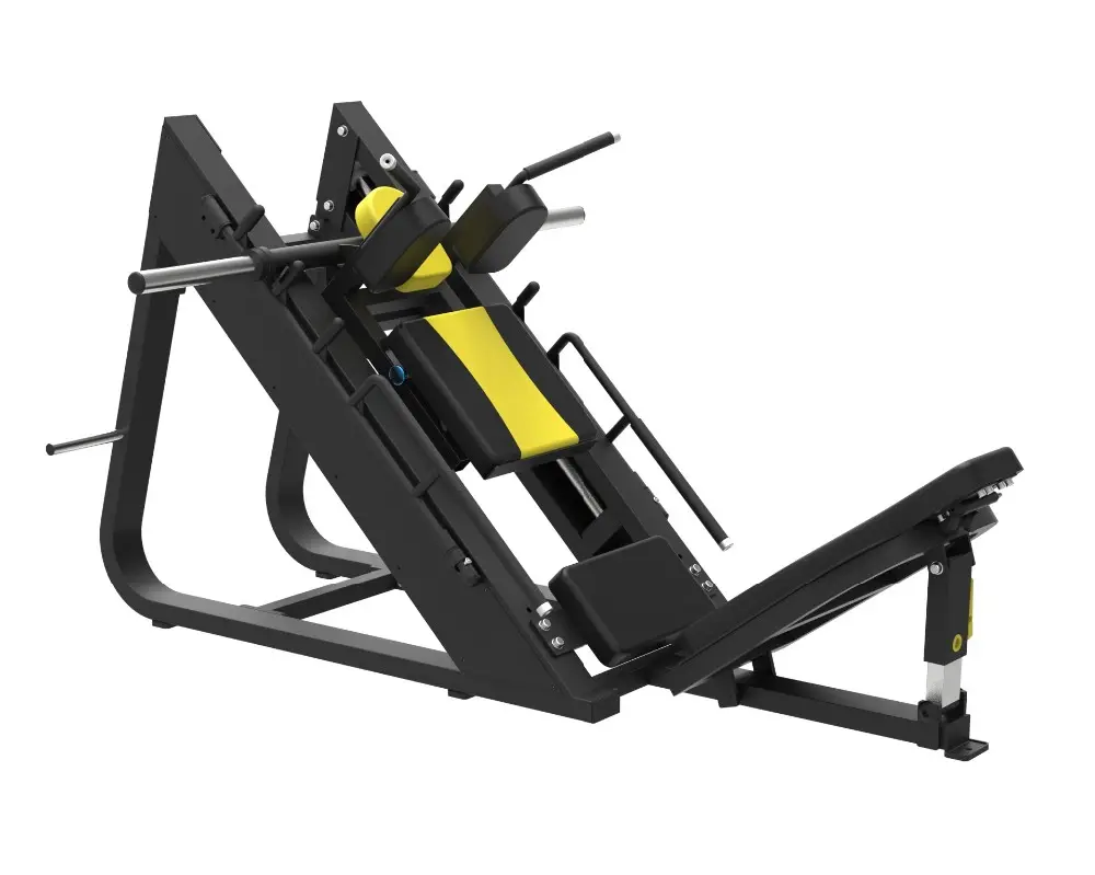 Plate loaded leg press and hack squat machine gym fitness equipment