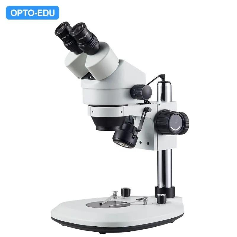 OPTO-EDU A23.3645-J4L 0,7-4.5x бинокулярный с верхним/нижним светодиодным полюсом 3 Вт, светодиодный штатив, стерео микроскоп с зумом