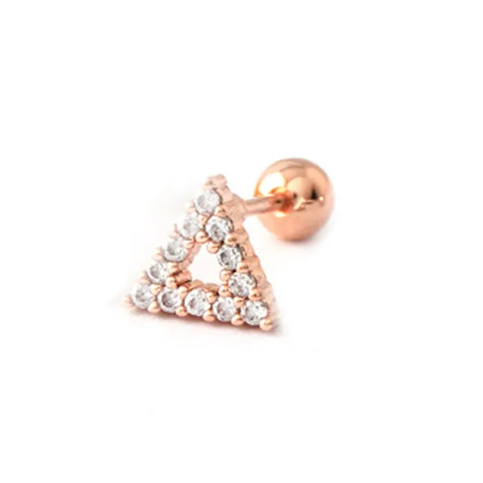 Fast Dispatch Small MOQ Triangle 14K Gold Cartilage Earrings