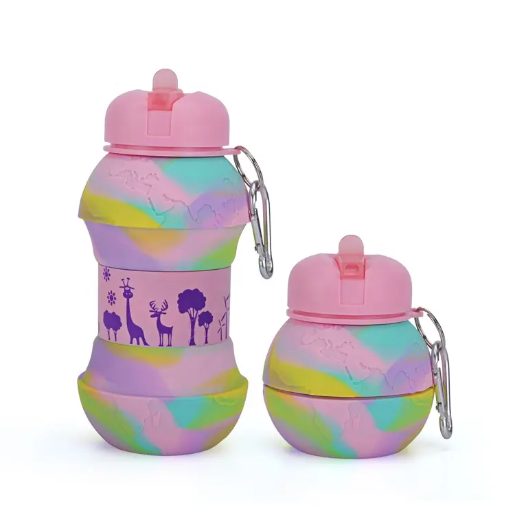Детская Спортивная бутылка для воды складная Нетоксичная чашка ударопрочный компактный кувшин для путешествий