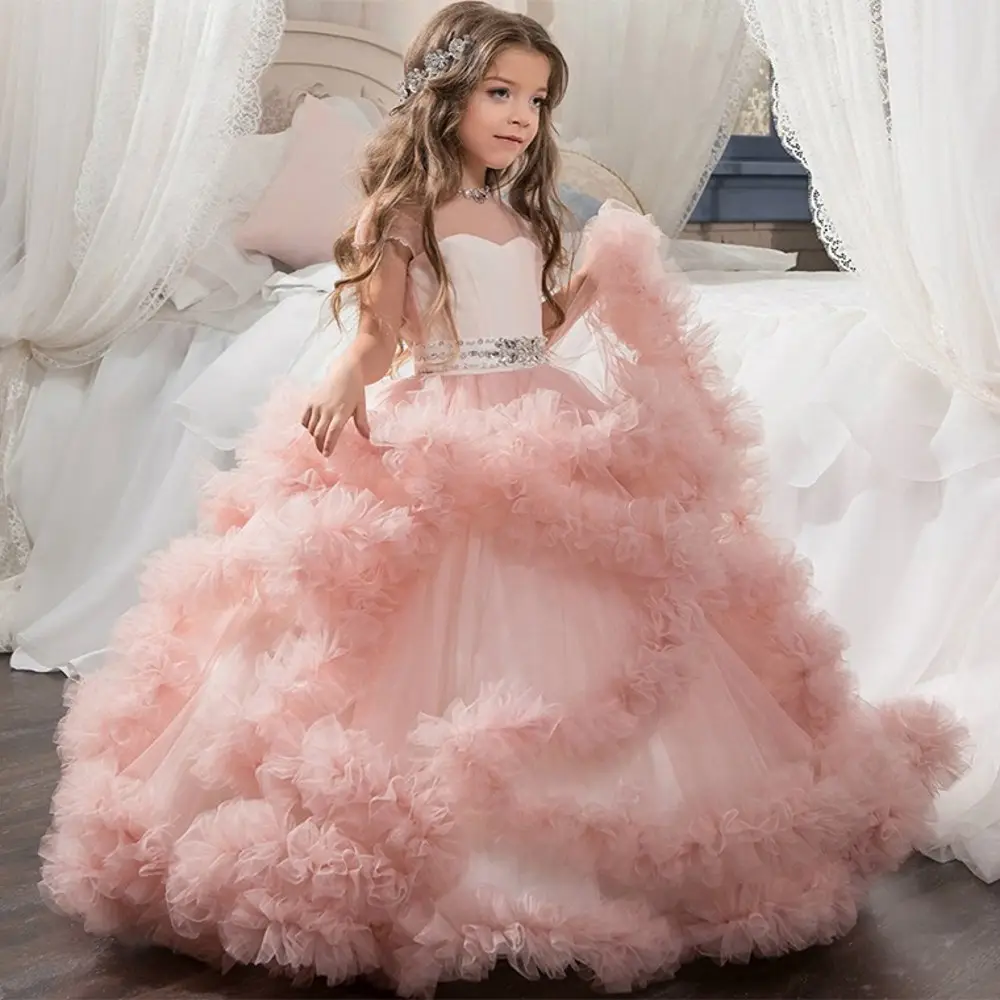 Симпатичное рекламное платье для девочек, бальное платье, пышные платья для маленьких принцесс, одежда для девочек с цветами