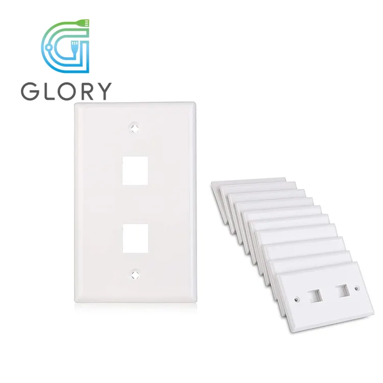 Настенная пластина Glory 120 с 2 портами Keystone Jack RJ45