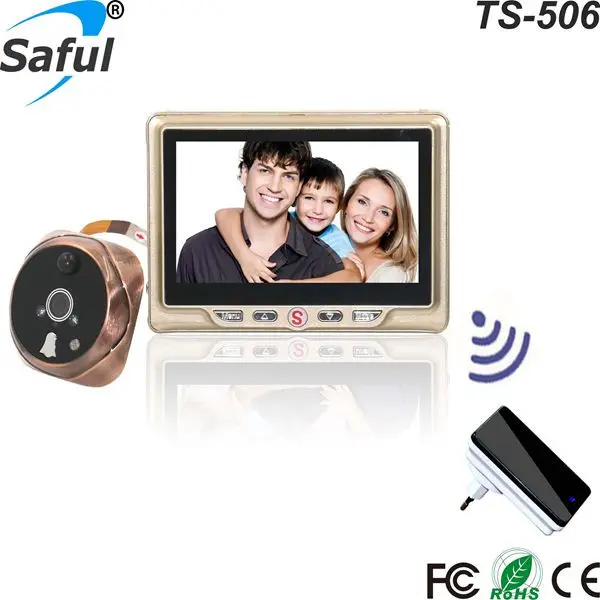 High definition motion detection recordable 4.3"TFT-LCD digital peephole door viewer for security