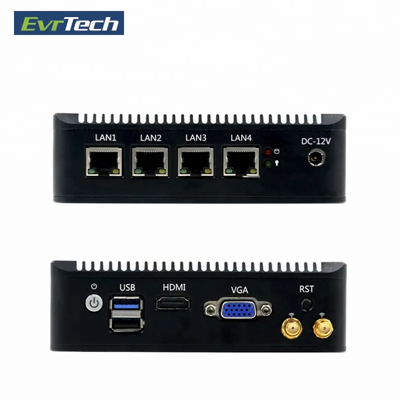 wholesale J1900 firewall router barnbone 4 Lan port embedded  mini pc hardware aes-ni Pfsense