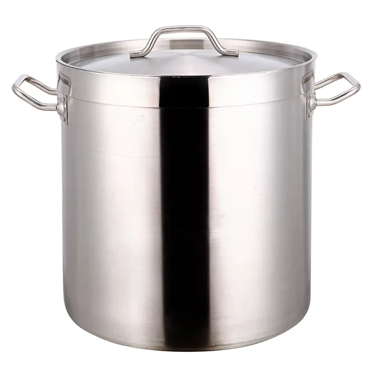 Best quality and low price tall body stainless steel camping cooking pot with thicken bpttom