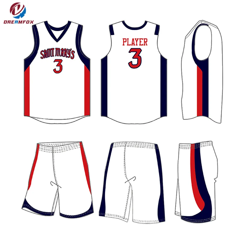 Пользовательская команда имя Сублимация университет Баскетбол Джерси, дизайн спортивной одежды
