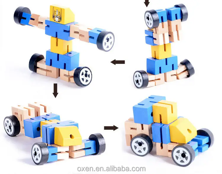 Магический квадратный куб, преобразователь, деревянный игрушечный мини-автомобиль