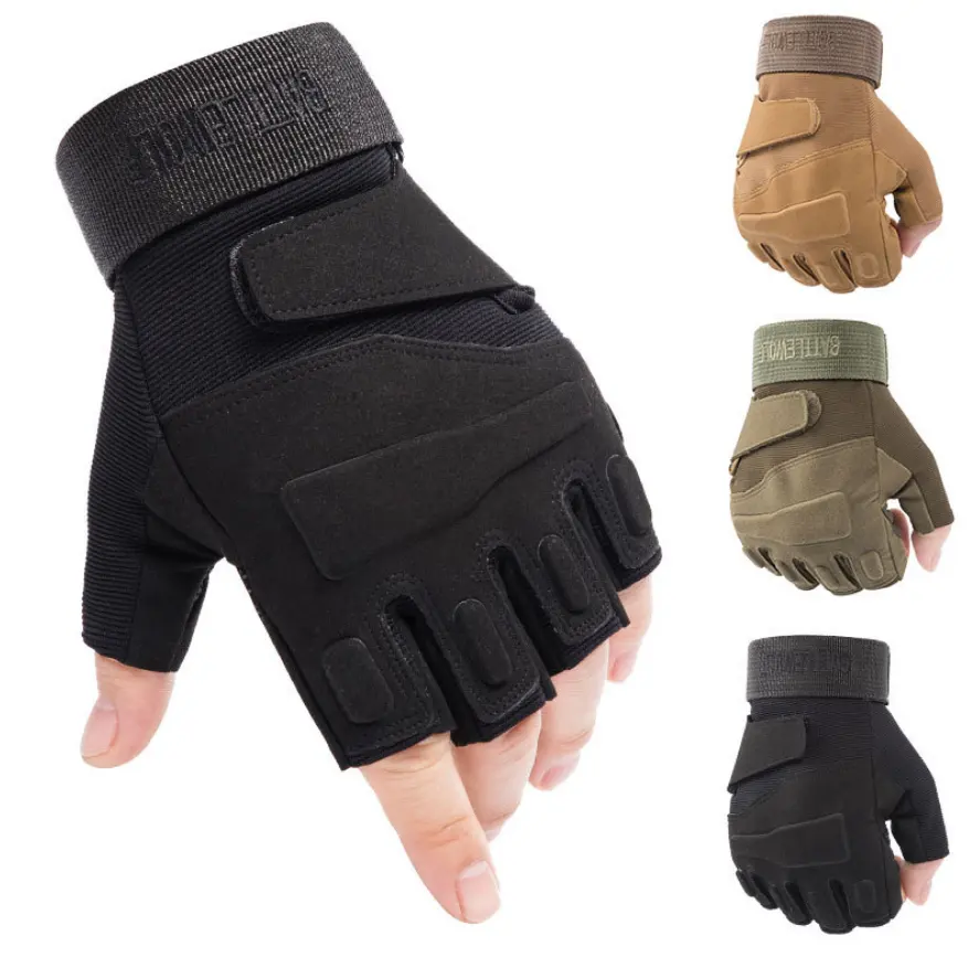 Custom Factory Wholesale Men Outdoor Gym Sports guantes Climbing Shooting Half Finger Tactical Gloves