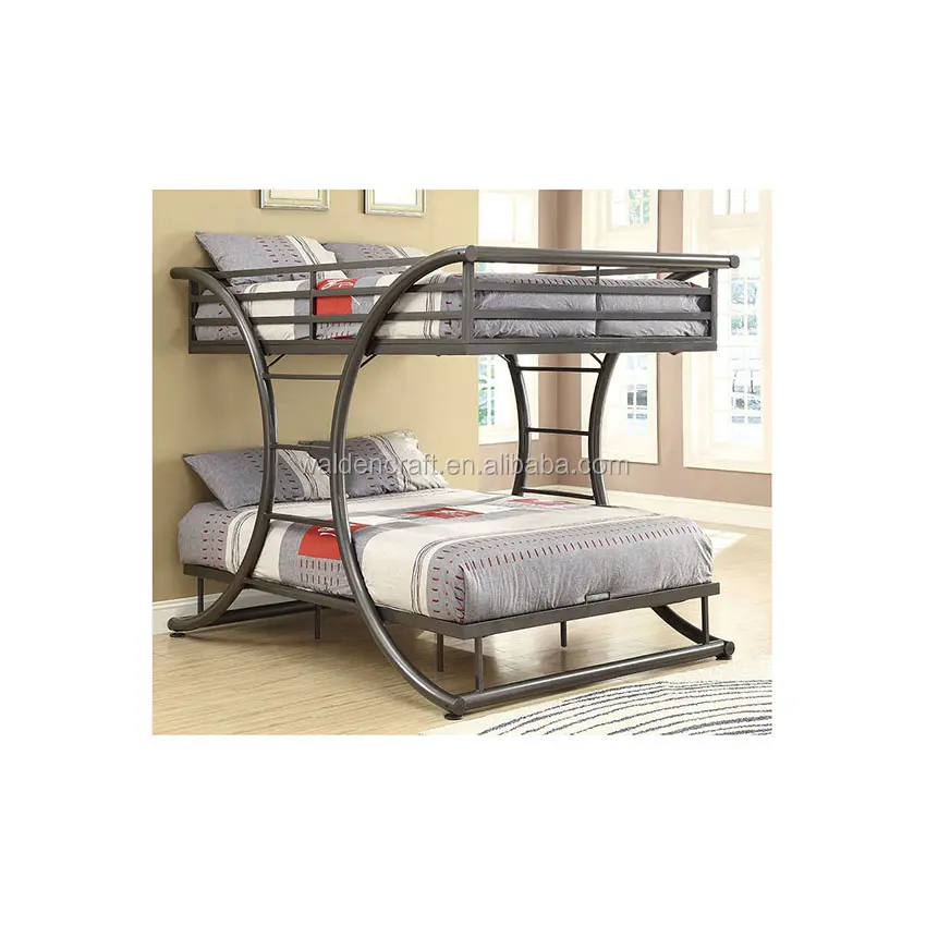 New fashion design metal gray bunk bed double size bed