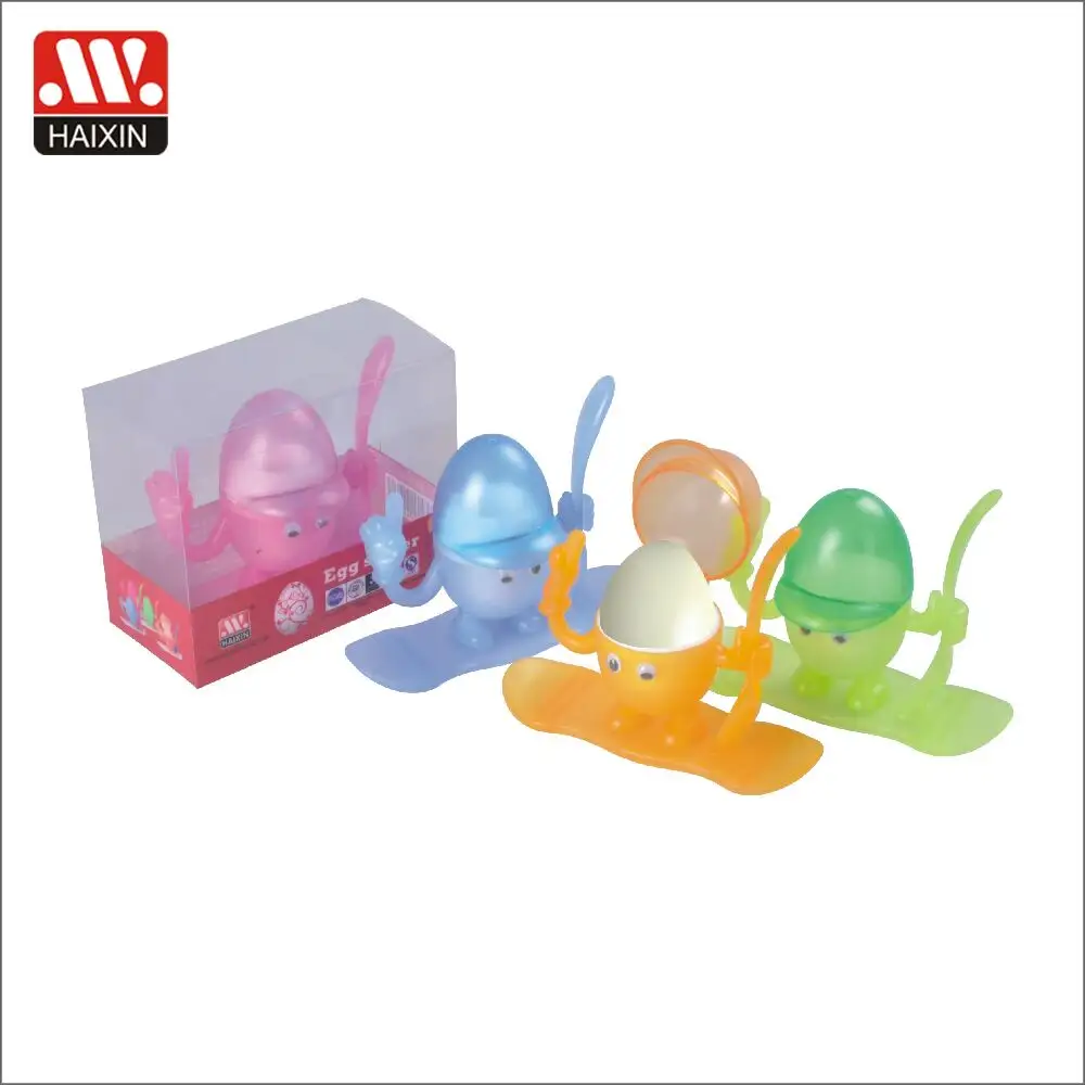 Plastic egg server egg holder with cover and spoon