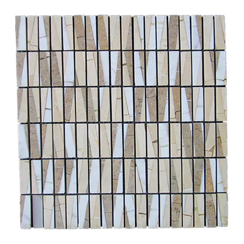 Недорогая полированная мозаичная плитка из натурального мрамора 24x24