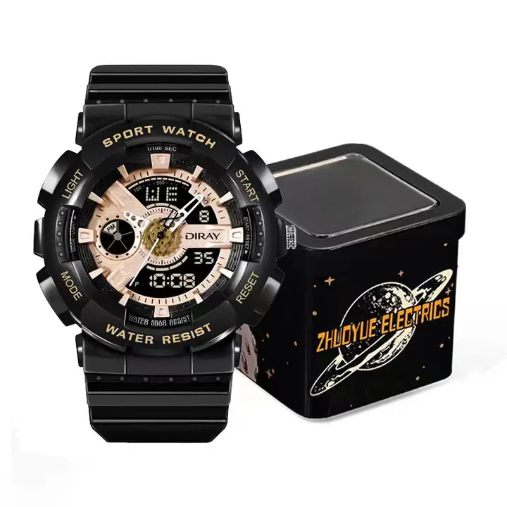 Наручные часы OEM с логотипом на заказ, экологичные аналоговые спортивные водонепроницаемые светящиеся часы-будильник для мужчин, цифровые часы 2023