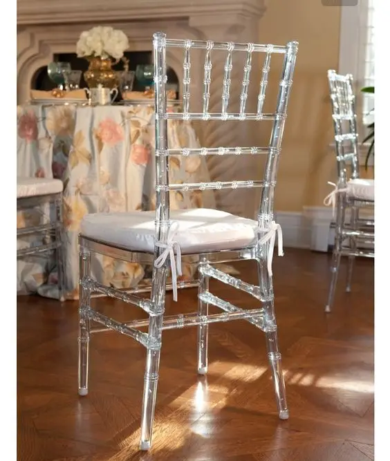 Прозрачный пластиковый стул chivari для свадебных торжеств, оптовая продажа прозрачных стульев призрака, свадебные стулья Тиффани для отеля