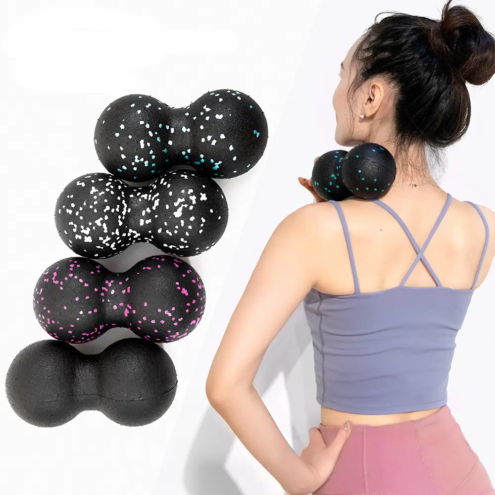 High density Fitness Peanut Massage Ball Fascia Massager Roller Pilates Yoga Gym Relaxing Exercise Equipment Fitness Balls