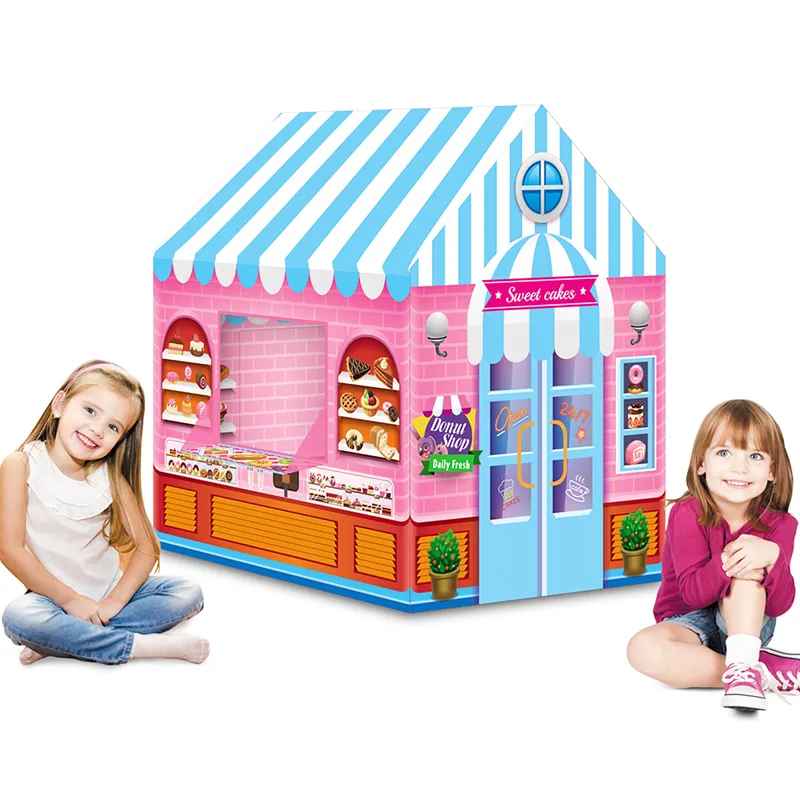 Розовый кукольный домик для дома и улицы, миниатюрный кукольный домик «сделай сам», вилла, игрушки, модель, складная всплывающая игра, детская палатка, игровой домик