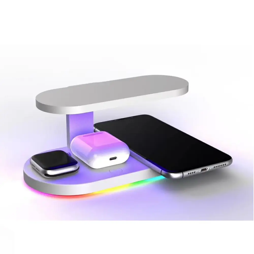 2020 6in1 Multifunction All Qi Enabled devices Wireless Charger Dock Station with UV Led sanitizing