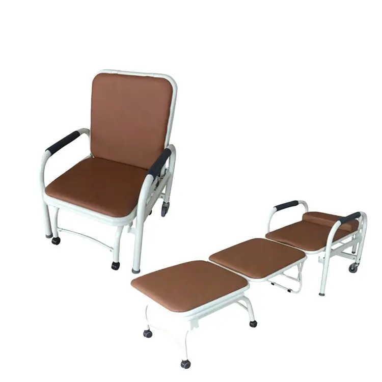 BT-CN001 CE Approved medical recliner chair bed leather folding accompanying reclining sofa bed hospital sleeper chair