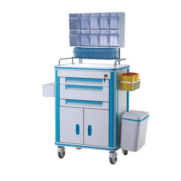 Best price hospital equipment nurse cart medical anesthesia trolley for ICU operating room