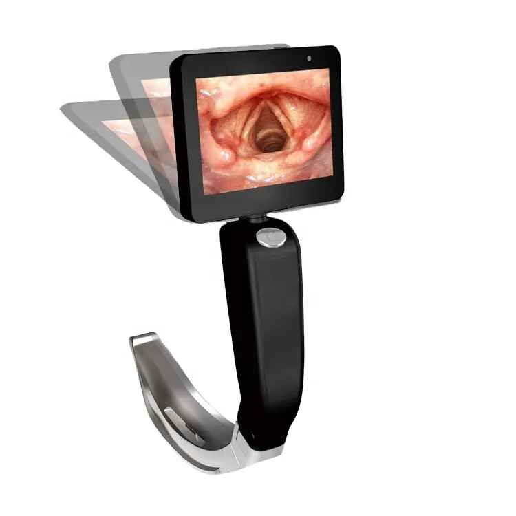 Anti-fog 73 degree Wide View Angle Monitor Reusable Flexible Video Laryngoscope with Camera for Adult and Pediatric