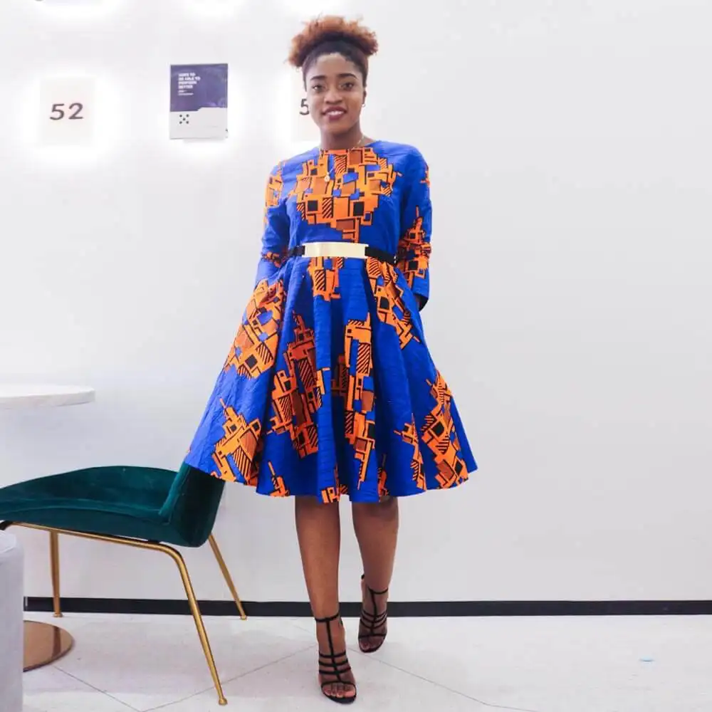 Guangzhou Manufacturer Custom african dresses Designs for women Long Sleeve Maxi Length Ruffle Ladies Dresses