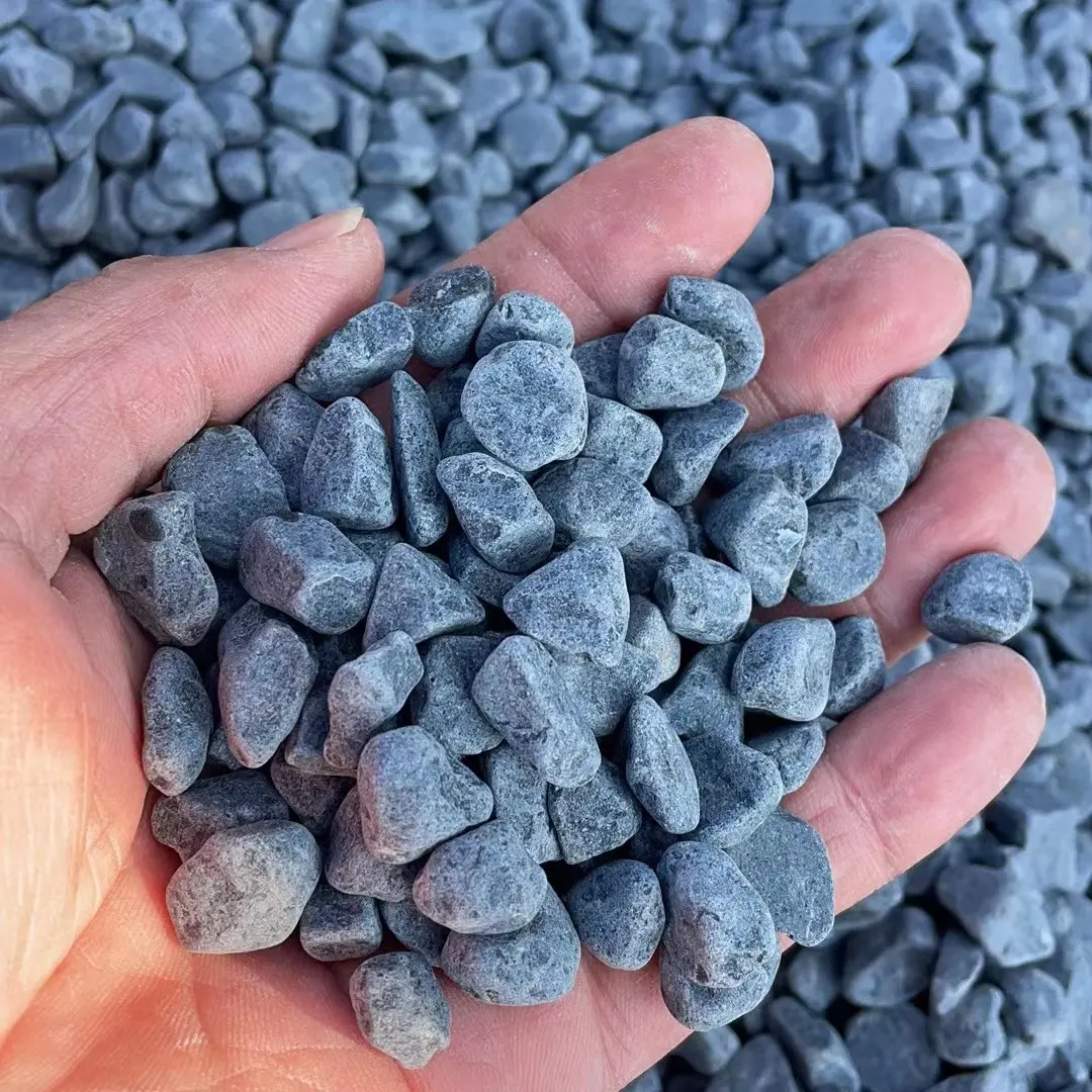 tumbled natural crushed black gravel stone