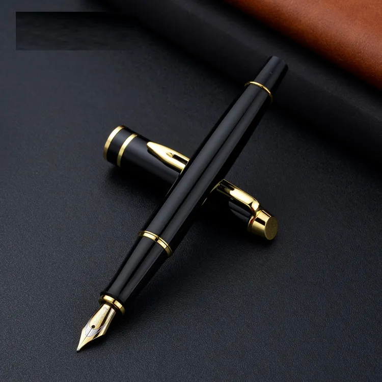 Baoer 181 series luxury office stationery business custom logo black promotion gift metal fountain pen