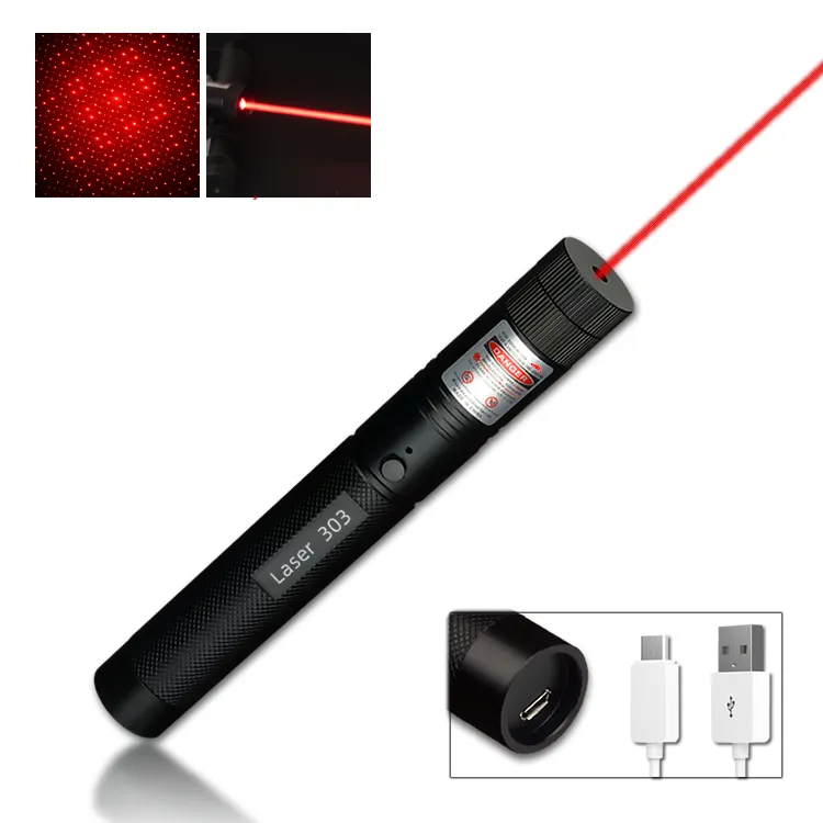 USB303 rechargeable laser pointer sight laser powerful high power built-in battery 650nm red light laser pointer pen