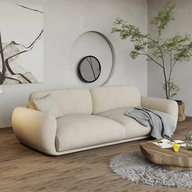 Роскошный элегантный внутренний водонепроницаемый тканевый двухместный диван-фонарик Белый мягкий диван