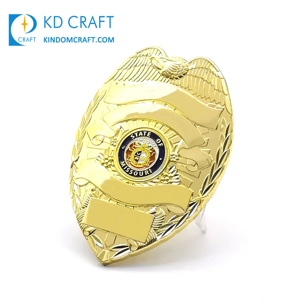 High Quality Personalized Metal Zinc Alloy Embossed 3D Enamel Souvenir Military Custom Security Chaplain Badge For Sale