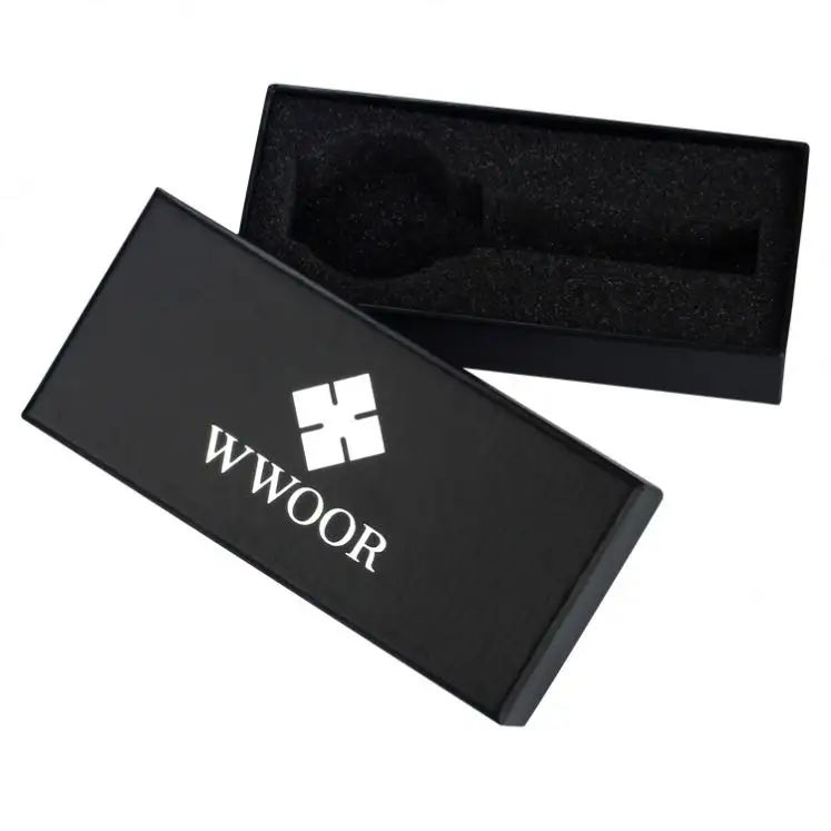 Wwoor brand WOR box 02 роскошная черная коробка для часов ручной работы на заказ, картонные коробки для часов с принтом