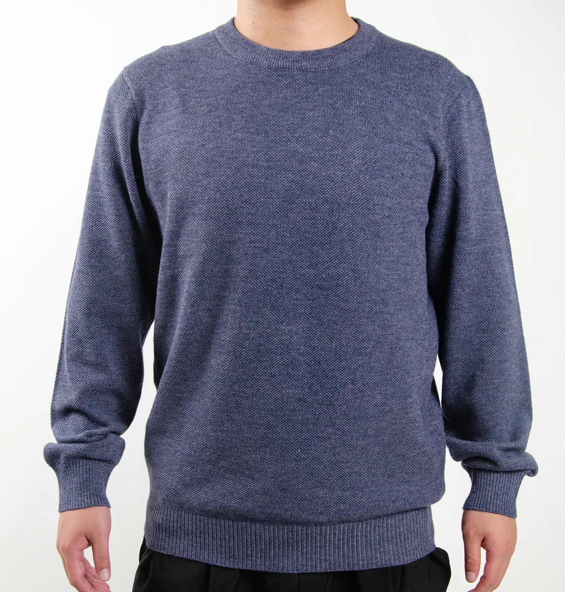 2021 New High Quality Solid Color Leisure Soft Winter Round Neck Long Sleeve Knitted Wool Men's Sweaters