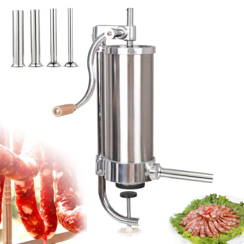5LB Manual Household Vertical Sausage Stuffer 5LB Stainless Steel Sausage Maker Meat Filling Machine
