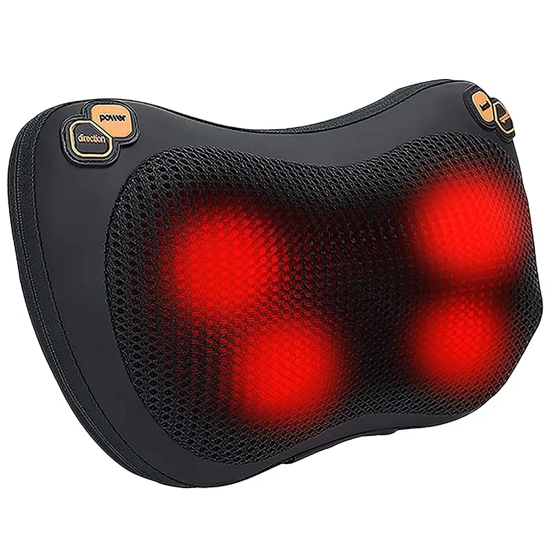 New Arrival Massage Pillow with 4 Function Buttons Separately Control 3 Speeds, Heating, Bidirectional Rotation, Switch