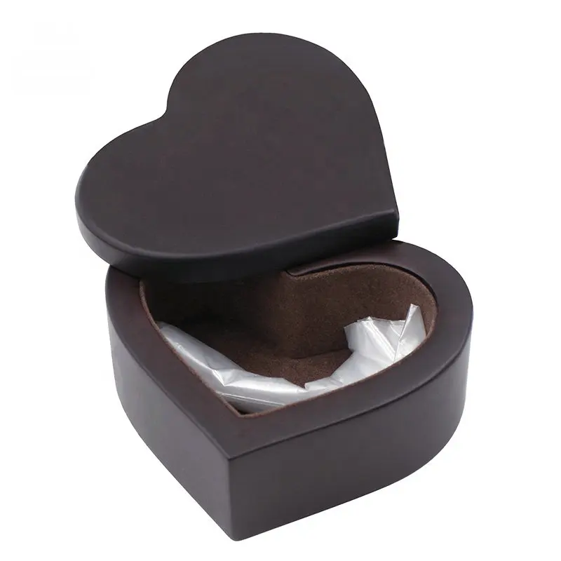 Черная деревянная урна в форме сердца, шкатулка для домашних животных, необработанная деревянная коробка для хранения, оптовая продажа