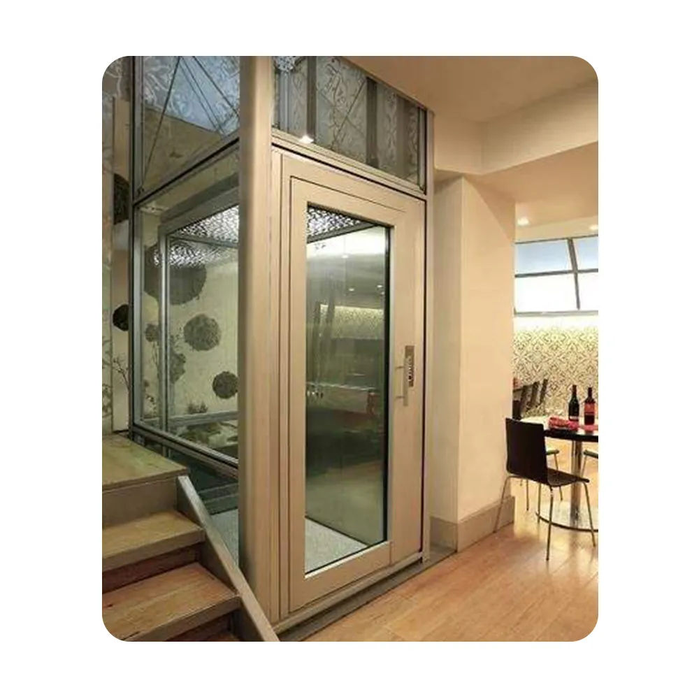 Модный панорамный стеклянный лифт, круглые автоматические двери, вертикальный гидравлический дом, лифт для виллы, пассажирские лифты, Лифт