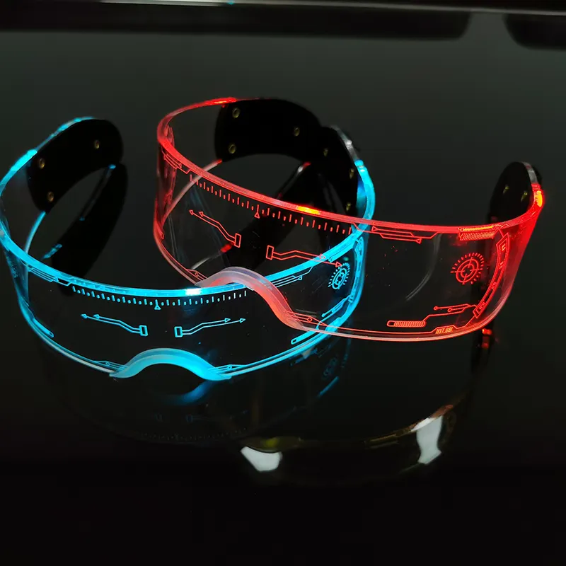 Glow In The Dark Glasses Transparent Acrylic Colorful Luminous LED Glasses Party